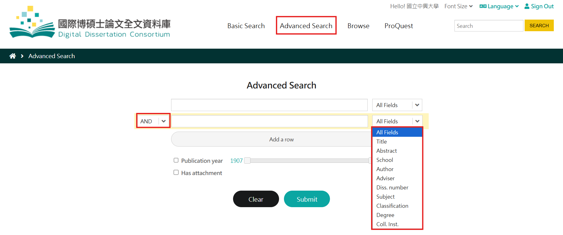 Advanced Search
